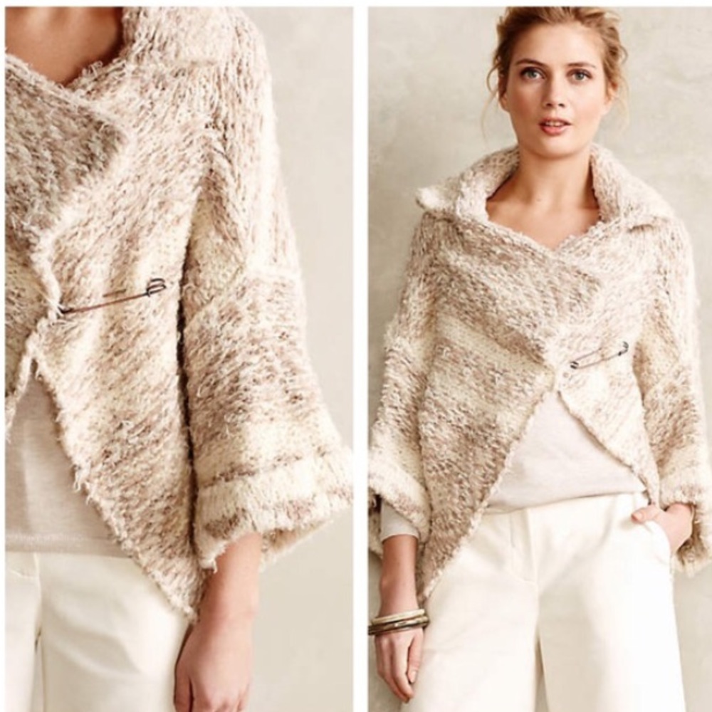 Anthropologie Sleeping on Snow Sweater Wrap SZ M/L